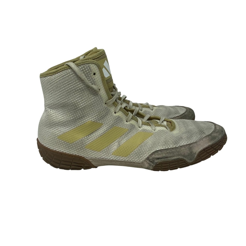 Adidas Tech Fall 2.0 Wrestling Shoes White Gold Gum FZ5389 Mens Size 12 High Top